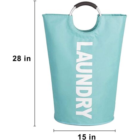 Cesta para la ropa sucia - Asas resistentes - Bolsa de ropa sucia plegable hecha de material impermeable y portátil - Cesta de almacenamiento para residencias de estudiantes, baños, universidades - Az