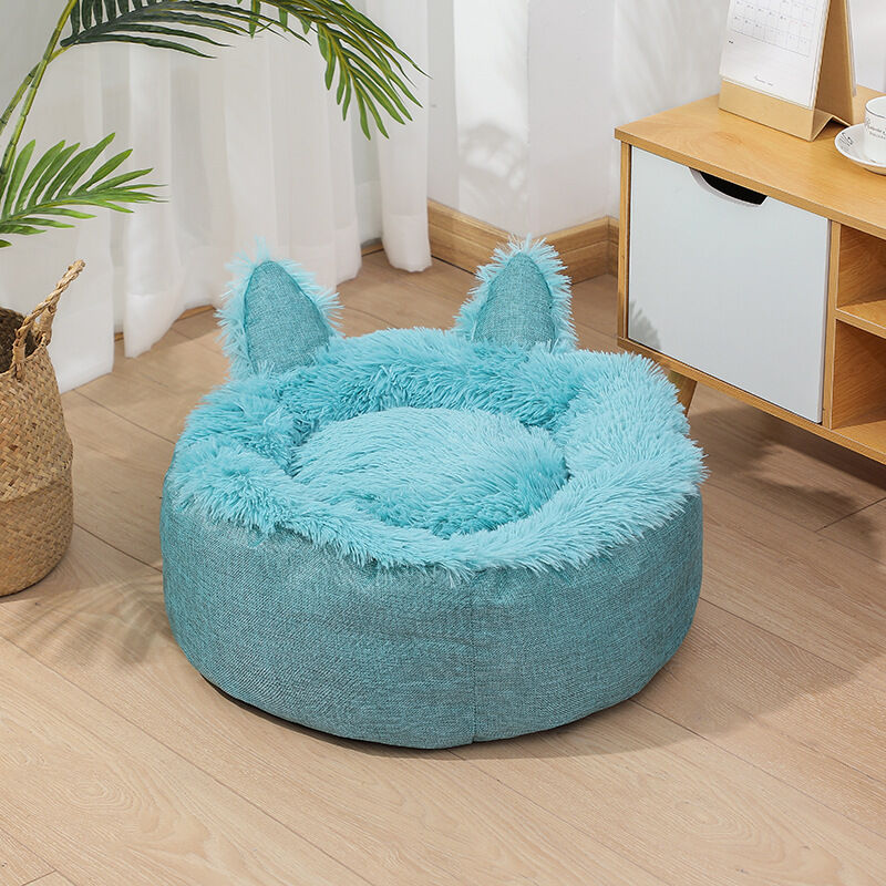 

Cesta para mascotas, cama suave para gatos, cama redonda para perros, cama de felpa de 35 cm, cama para mascotas para dormir y descansar en invierno