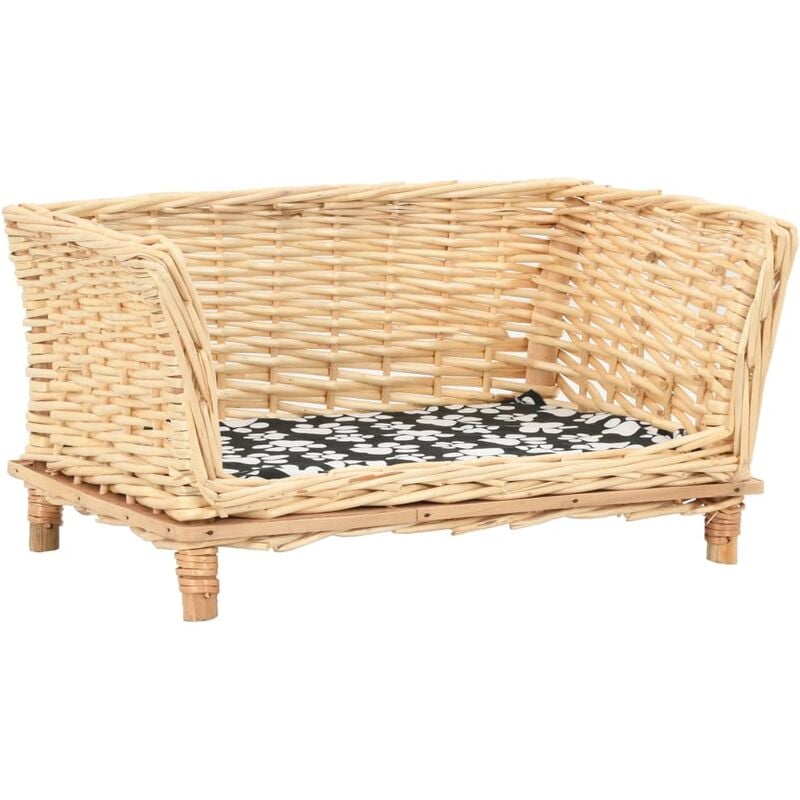

vidaXL Cesta para perros con cojín sauce natural 50x33x30 cm - Marrón