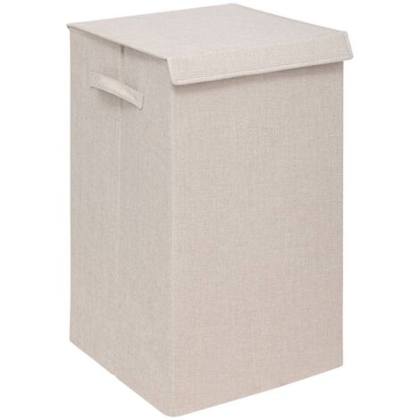 Cesta para ropa Colorama 74L beige, 2 compartimentos, plegable