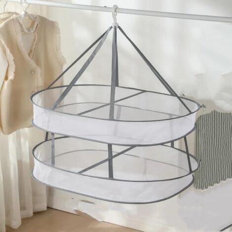 Cesta para secar ropa - Rejilla de malla de doble capa para ropa interior y calcetines  Caja de almacenamiento de ropa transpirable  Secadora doméstica que ahorra espacio - 78 cm