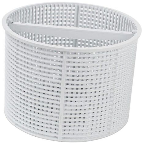 Cesta para skimmer de piscina enterrada, 6,7 x 7 x 5 pulgadas, color blanco, repuesto, recoge hojas y residuos, goma resistente.