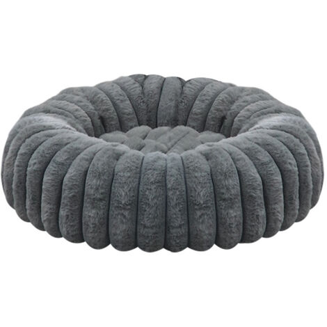 Cesta per cani, piccola cesta per gatti, diametro 50 cm, imbottitura morbida, antiscivolo, grigio tortora