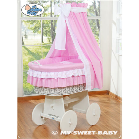 Cesta per neonati con baldacchino - Bellamy rosa