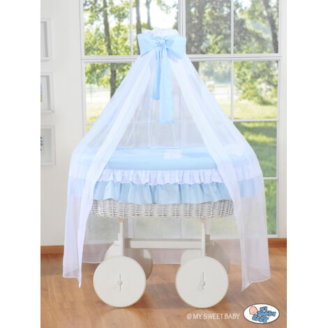 Cesta per neonati con baldacchino Deluxe - Bellamy Blue