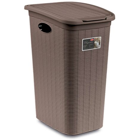 Cesta Portabiancheria Bucato Biancheria Elegance 36 litri moka