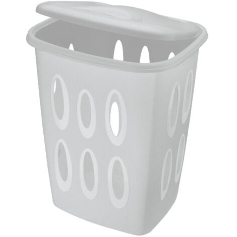 Cesta Portabiancheria Laundry Forato Grigio 45 Litri