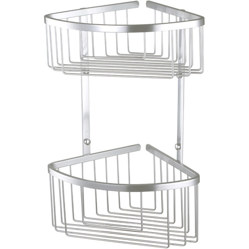 Cesta portagel de esquina, doble, BRU para baño o ducha para colgar