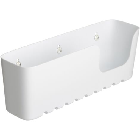 Cesta portaoggetti con ventose Plasticos Tatay 11x30x8,5 cm bianco