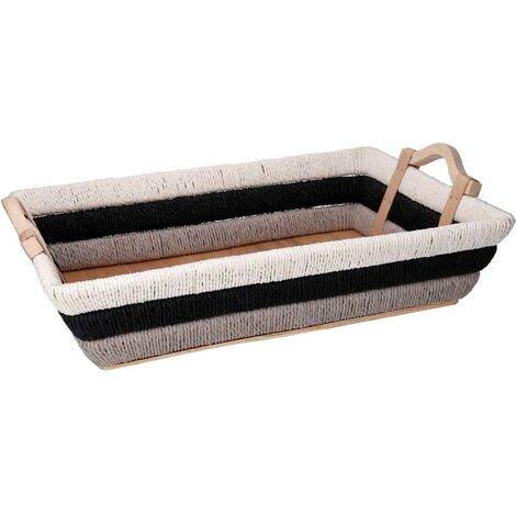 Cesta rectangular de mimbre multicolor cm53x38h12,5