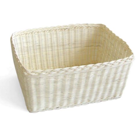 Cesta rectangular de mimbre natural cm37xh18x27