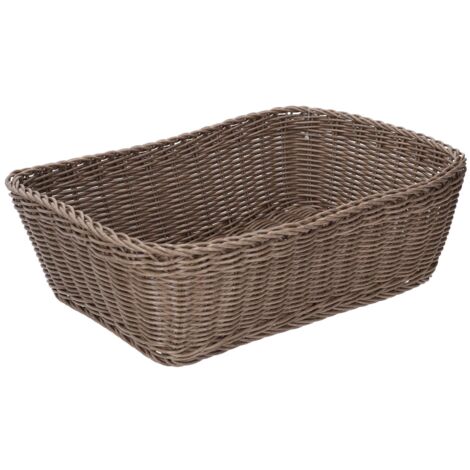 Cesta rectangular de poliratán marróncm36x26h10