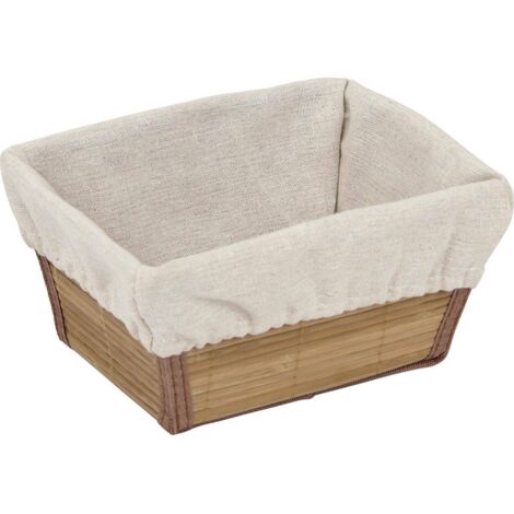 Cesta rectangular evase bambú y pp - bambú tejido blanco - Tendance