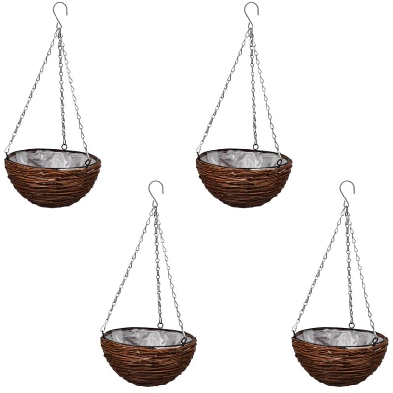 

Vidaxl - Cesta Redonda Colgante de Sauce Con Capa y Cadena - 4 Piezas - Marrón