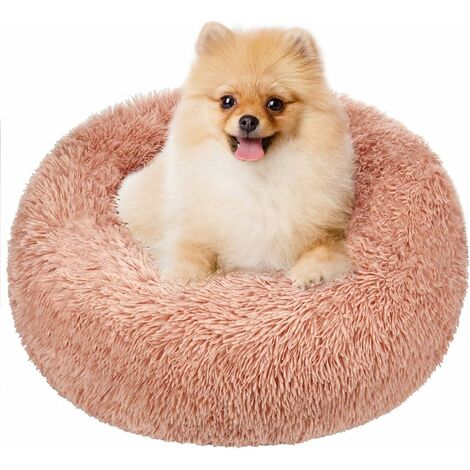 cesta redonda para perros, almohada para gatos, cesta para donas, cesta para perros, cama para gatos, extra suave, cómoda y bonita, almohada para gatos y perros pequeños de tamaño mediano, 70 cm, rosa