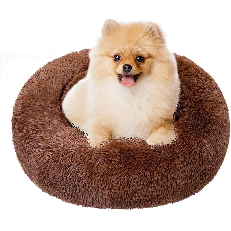 

Cesta redonda para perros, cesta para donas con almohada para gatos, cesta para perros, cama para gatos extra suave, cómoda y bonita, almohada para