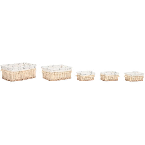 Cesta Ropa Set 5 Mimbre Algodon 48X38X22 Natural
