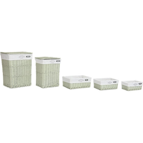 Cesta Ropa Set 5 Mimbre Poliester 44X34X56 Verde