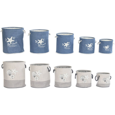 Cesta Ropa Set 5 Poliester 40X40X45,5 2 Surt.