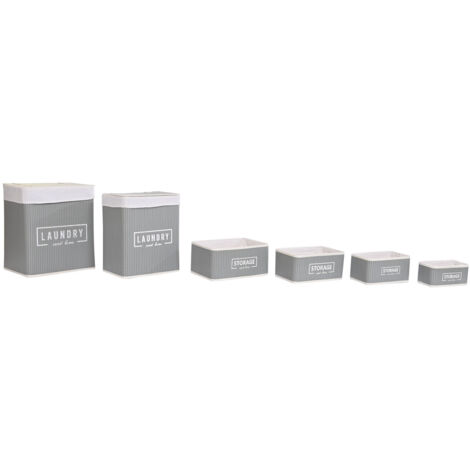 Cesta Ropa Set 6 Bambu Poliester 40X30X46 DC202349