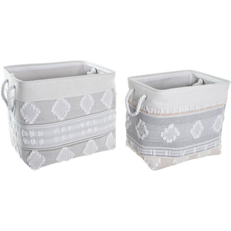 Cesta Set 2 Algodon 45X35X40 Gris DC200603
