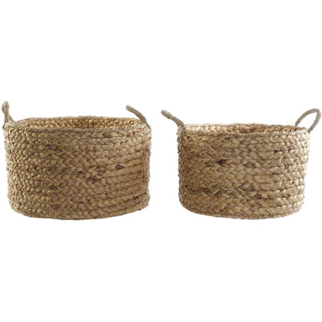 Cesta Set 2 Junco 51X51X30 Natural Marron DC175166
