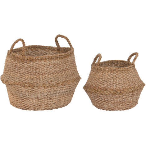 Cesta Set 2 Seagrass Yute 45X45X34 Natural