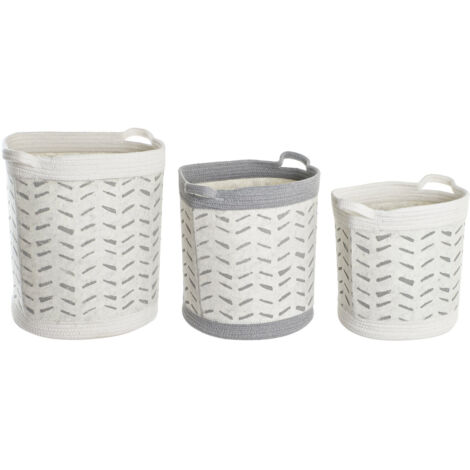 Cesta Set 3 Algodon 35X35X40 Gris DC200604