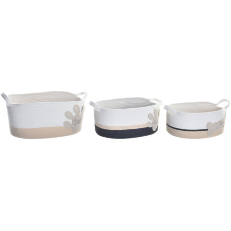 Cesta Set 3 Algodon 60X31X25 Blanco DC194444