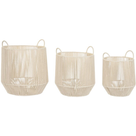 Cesta Set 3 Algodon Metal 38X38X45 Beige