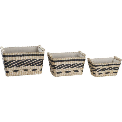 Cesta Set 3 Fibra Poliester 38X26X24 Natural DC195686