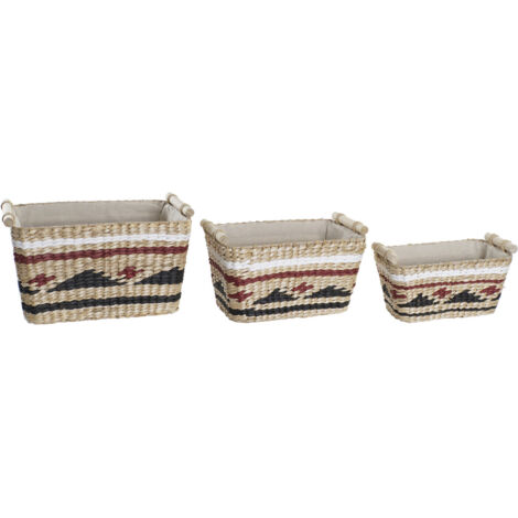 Cesta Set 3 Fibra Poliester 39X27X24 Natural DC195687