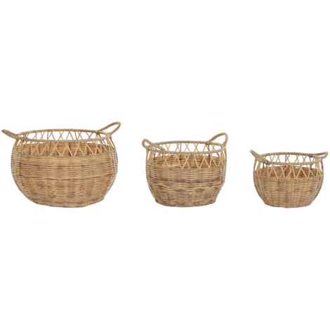 Cesta Set 3 Pe Metal 38X38X34 Natural DC202053