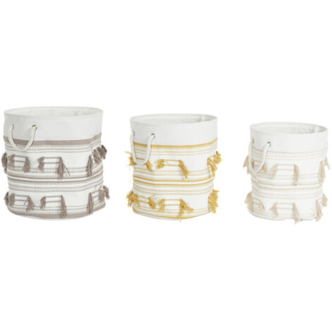 Cesta Set 3 Poliester Algodon 43X43X45 Flecos DC199160