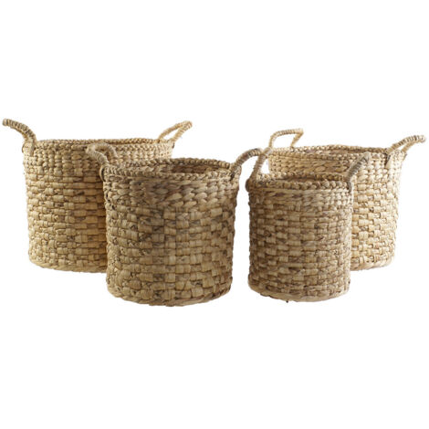 Cesta Set 4 Yute 38X38X41 Natural Marron