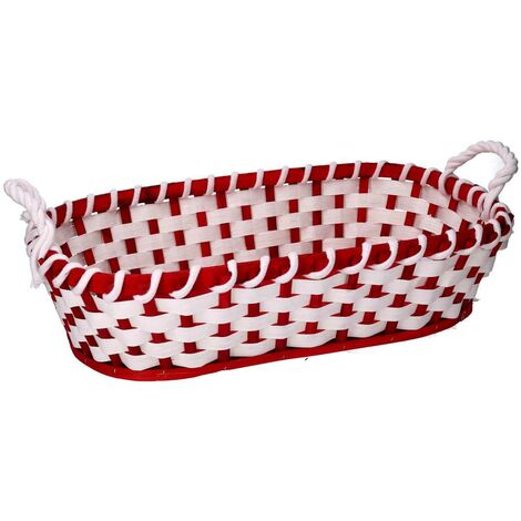 Cesta vimini rosso ovale cm45x35h12