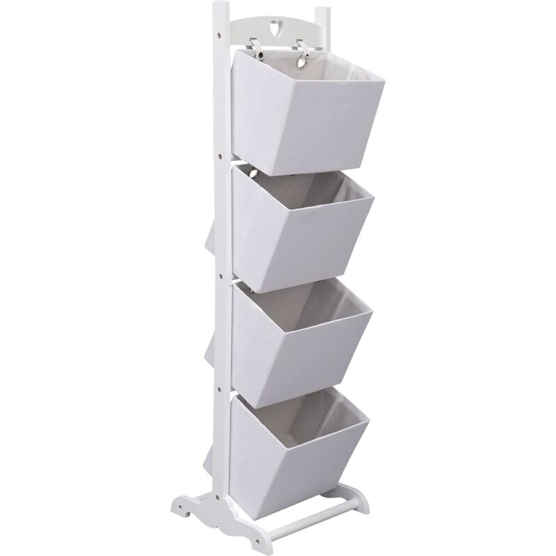 

Cestas de almacenaje de 4 piezas madera blanco 35x35x125 cm - Blanco