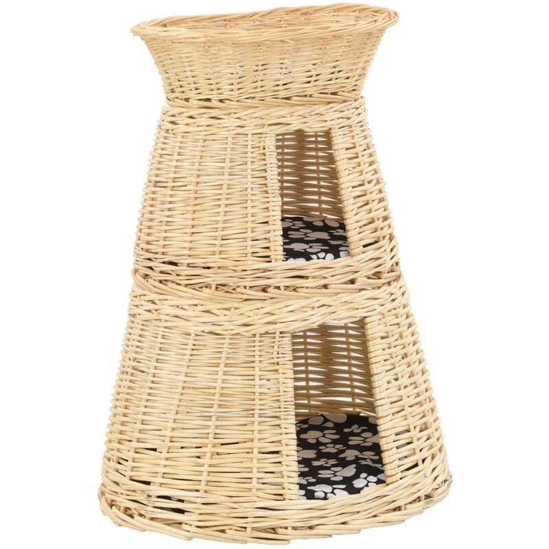 

Set cestas de gatos 3 uds. con cojines sauce natural 47x34x60cm - Marrón - Vidaxl