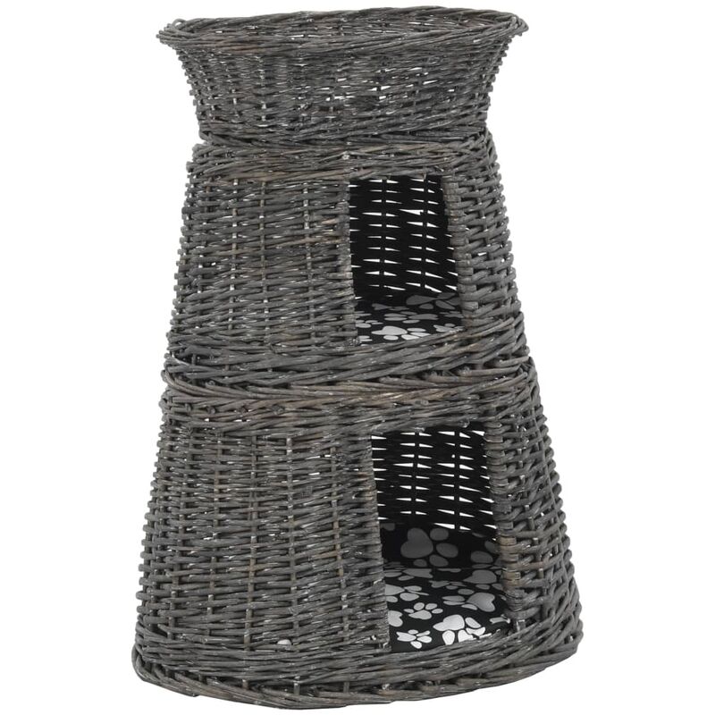 

Cestas de gatos 3 uds con cojines sauce natural gris 47x34x60cm - Gris - Vidaxl
