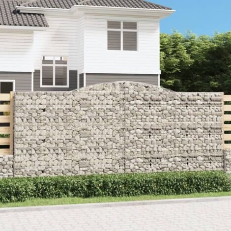 Cestas de gaviones 2 uds forma de arco hierro 400x50x180/200 cm