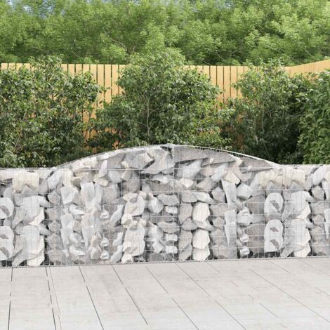 Cestas de gaviones 20 uds forma de arco hierro 400x30x80/100 cm