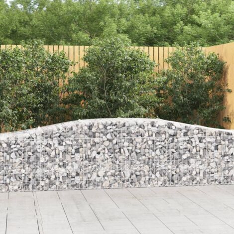 Cestas de gaviones 5 uds forma de arco hierro 400x50x60/80 cm