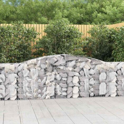 Cestas de gaviones 8 uds forma de arco hierro 400x30x100/120 cm