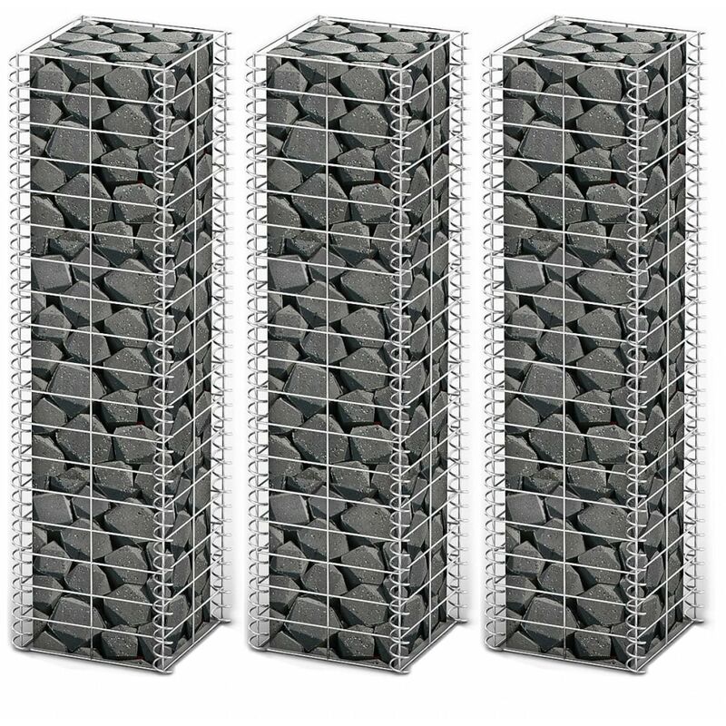 

Cestas de muro de gaviones alambre galvanizado 25x25x100 3 uds