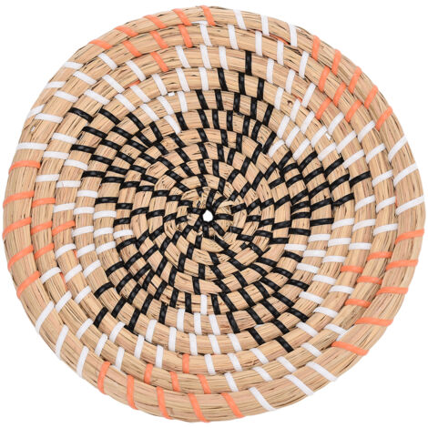 Cestas de pared tejidas con fibras marinas – juego de 3 – diámetro 20,5/25,5/30,5 cm – decoración bohemia y almacenamiento natural