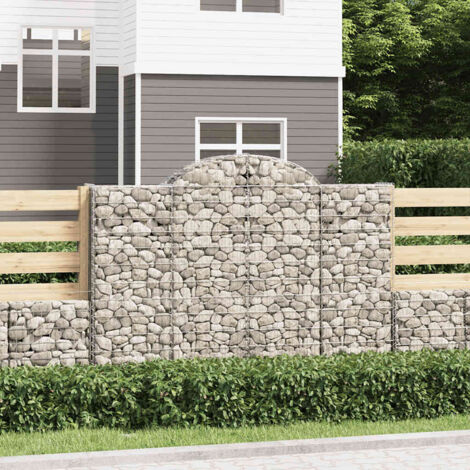 Cestas gaviones 10 uds forma de arco hierro 200x50x140/160 cm