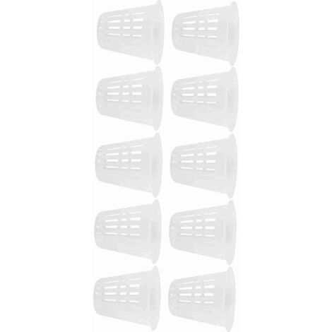 Cestas hidropónicas blancas: 10 cestas de plástico resistentes para plantas en jardines sin tierra y balcones.