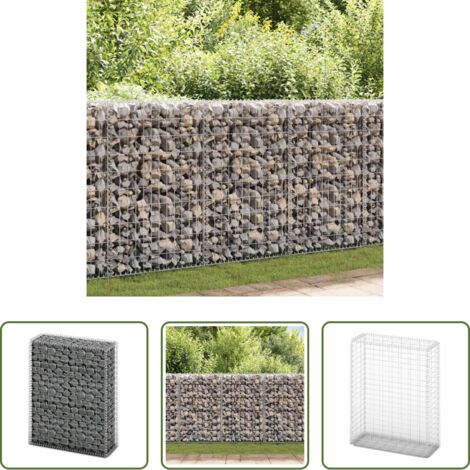 Cestas para muros -  Cesta para muro de gaviones de alambre galvanizado 100x80x30 cm