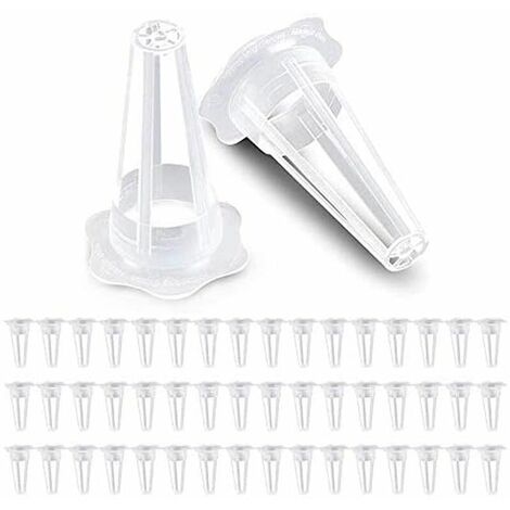 Cestas para plantas, vasos para plantas de 50 piezas en red con ceniza de plástico en forma de sello, apto para AeroGarden, hidroponía, sistemas de plantación