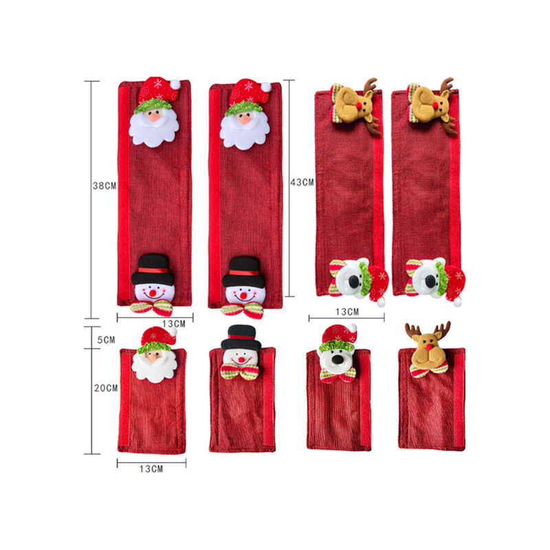 8pcs coperchio maniglia frigorifero di natale con